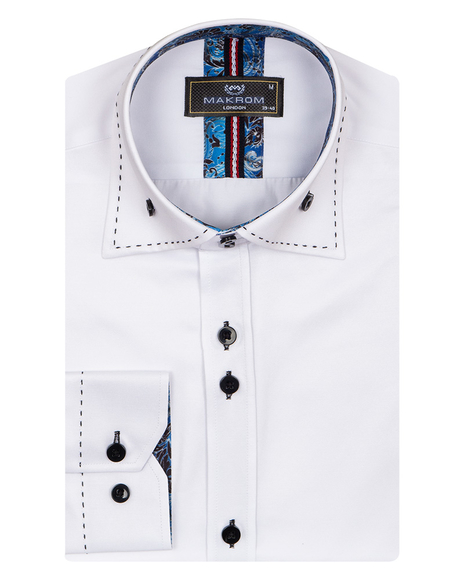 Luxury Plain Mens Shirt With Collar Contrast SL 6832