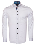 Luxury Plain Mens Shirt With Collar Contrast SL 6832 - Thumbnail