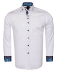 Luxury Plain Mens Shirt With Collar Contrast SL 6832 - Thumbnail