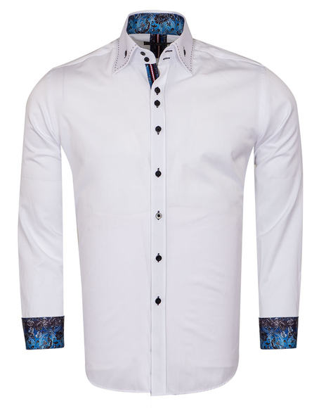 Luxury Plain Mens Shirt With Collar Contrast SL 6832