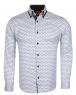 Luxury Polka Dot Print Double Collar Long Sleeved Mens Shirt SL 6550 - Thumbnail