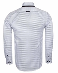 Luxury Polka Dot Print Double Collar Long Sleeved Mens Shirt SL 6550 - Thumbnail