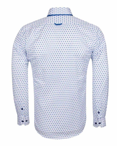 Luxury Polka Dot Print Double Collar Long Sleeved Mens Shirt SL 6550