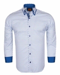 Luxury Polka Dot Print Double Collar Long Sleeved Mens Shirt SL 6550 - Thumbnail