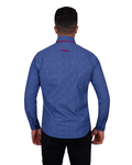 Luxury Polka Dot Printed Long Sleeved Double Collar Mens Shirt SL 6816 - Thumbnail