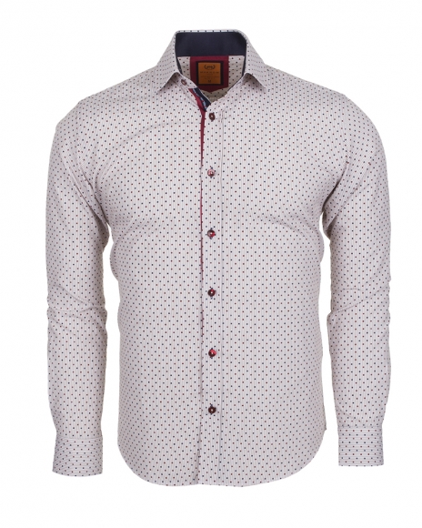 Luxury Polka Dot Printed Long Sleeved Mens Shirt SL 5969