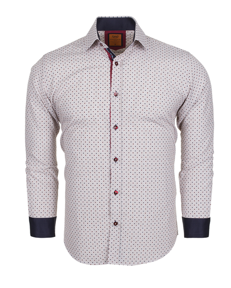 Luxury Polka Dot Printed Long Sleeved Mens Shirt SL 5969