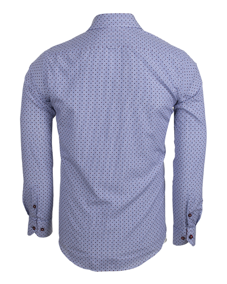 MAKROM - Luxury Polka Dot Printed Long Sleeved Mens Shirt SL 5969 (1)