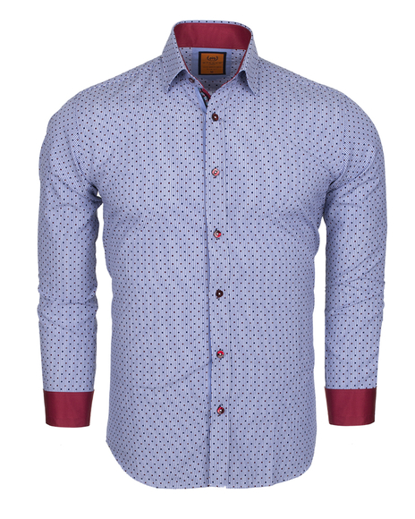 Luxury Polka Dot Printed Long Sleeved Mens Shirt SL 5969