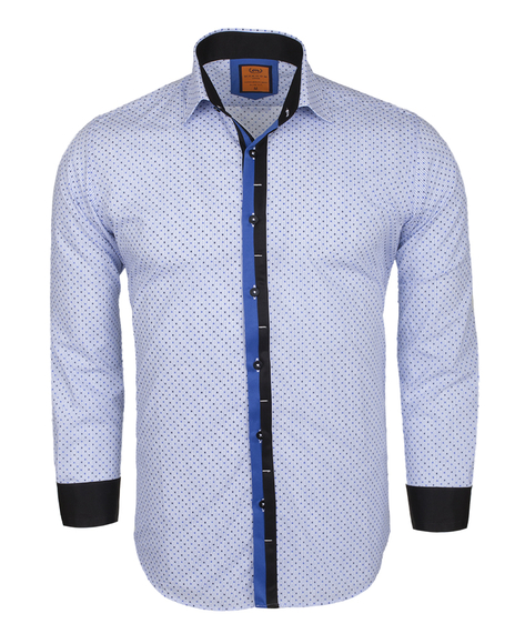 Luxury Polka Dot Printed Long Sleeved Mens Shirt SL 5970