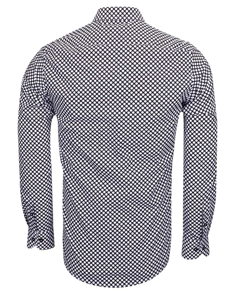 Luxury Polka Dot Printed Long Sleeved Mens Shirt SL 6541