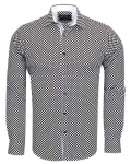 Luxury Polka Dot Printed Long Sleeved Mens Shirt SL 6541 - Thumbnail