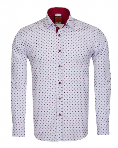 MAKROM - Luxury Polka Dot Printed Long Sleeved Mens Shirt SL 6684 (1)