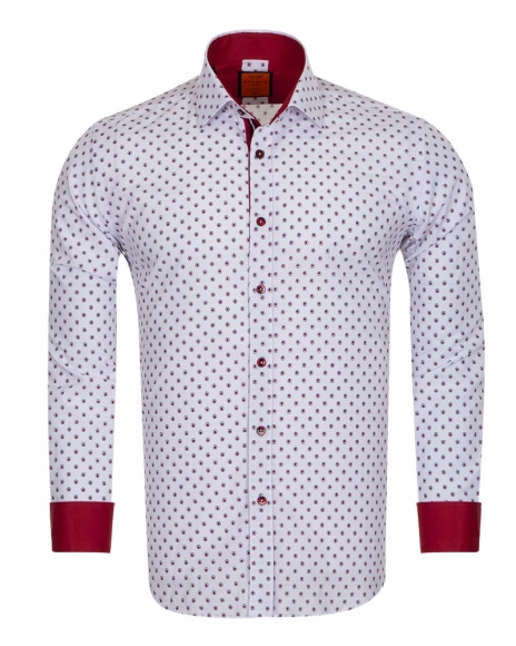 Luxury Polka Dot Printed Long Sleeved Mens Shirt SL 6684