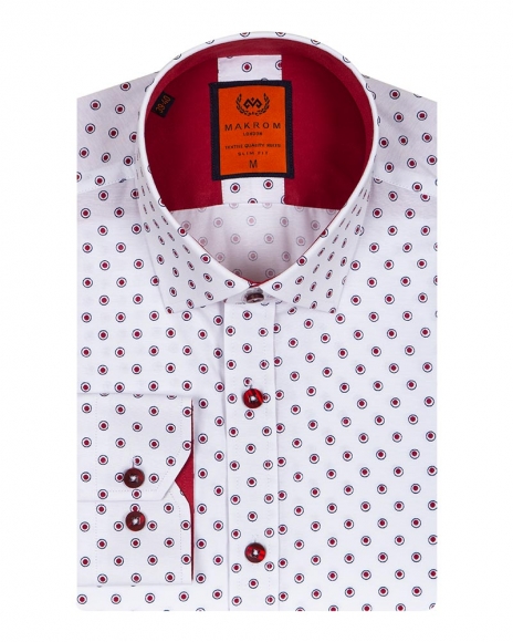 Luxury Polka Dot Printed Long Sleeved Mens Shirt SL 6684