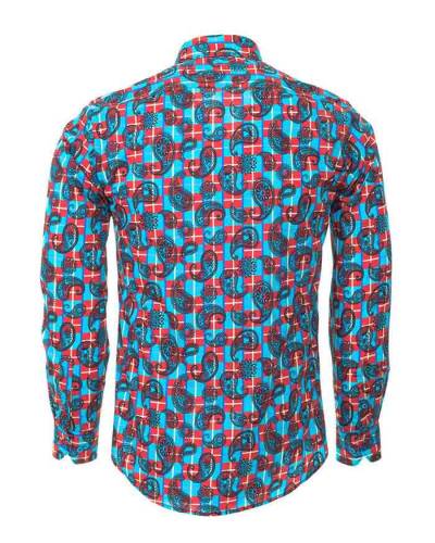 Oscar Banks - Luxury Printed Long Sleeved Mens Shirt SL 6297 (1)