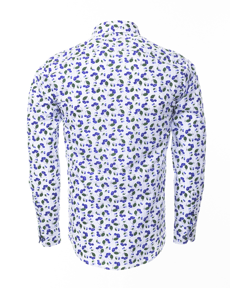 Oscar Banks - Luxury Printed Long Sleeved Mens Shirt SL 6304 (1)