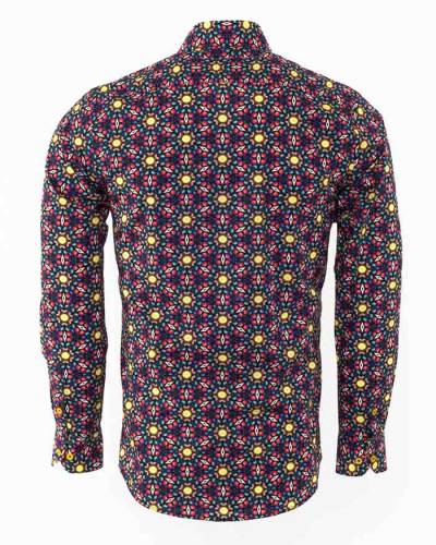 Oscar Banks - Luxury Printed Long Sleeved Mens Shirt SL 6309 (1)
