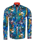 Luxury Printed Long Sleeved Mens Shirt SL 6926 - Thumbnail