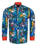 Luxury Printed Long Sleeved Mens Shirt SL 6926 - Thumbnail