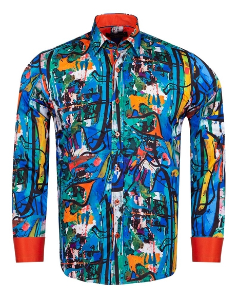 Luxury Printed Long Sleeved Mens Shirt SL 6926