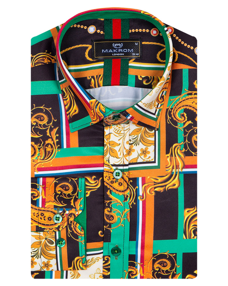 MAKROM - Luxury Printed Long Sleeved Mens Shirt SL 6953 (1)