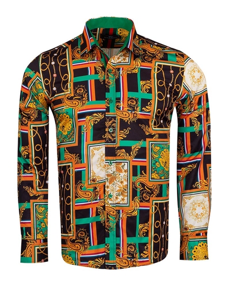 MAKROM - Luxury Printed Long Sleeved Mens Shirt SL 6953