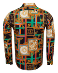 Luxury Printed Long Sleeved Mens Shirt SL 6953 - Thumbnail