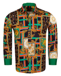 Luxury Printed Long Sleeved Mens Shirt SL 6953 - Thumbnail