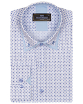 Luxury Printed Makrom Long Sleeved Double Collar Mens Shirt SL 6815 - Thumbnail