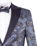 Luxury Printed Mens Blazer J 434 - Thumbnail