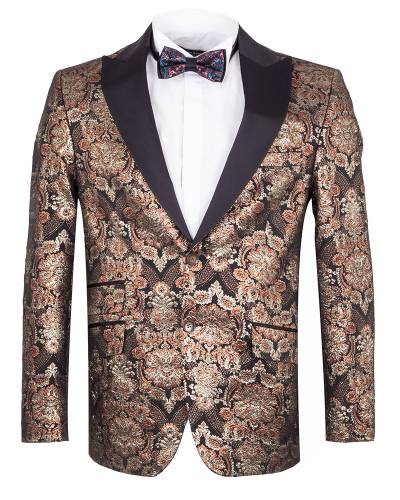 Oscar Banks - Luxury Printed Mens Blazer J 444