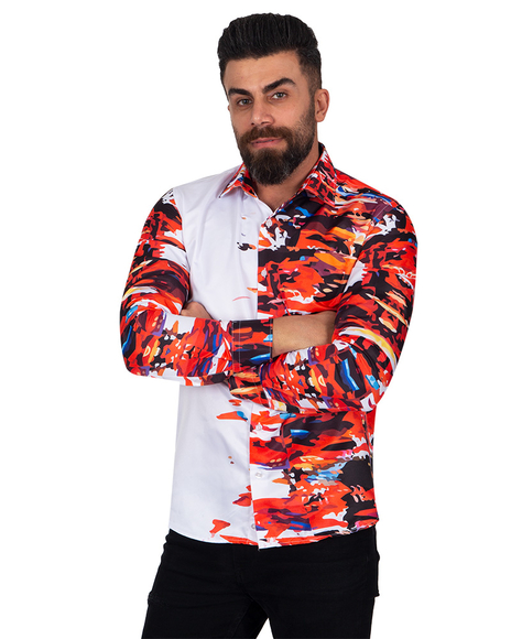 Luxury Printed Mens Shirt With Live Colors SL 6861