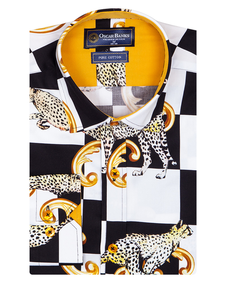 Luxury Printed Pure Cotton Mens Shirt SL 6915