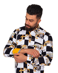 Luxury Printed Pure Cotton Mens Shirt SL 6915 - Thumbnail