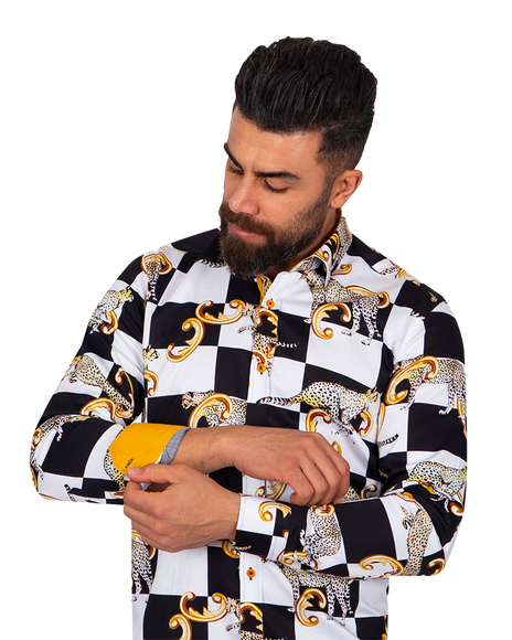 Luxury Printed Pure Cotton Mens Shirt SL 6915