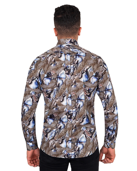 Luxury Printed Totally Cotton Mens Shirt SL 6903