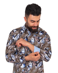 Luxury Printed Totally Cotton Mens Shirt SL 6903 - Thumbnail