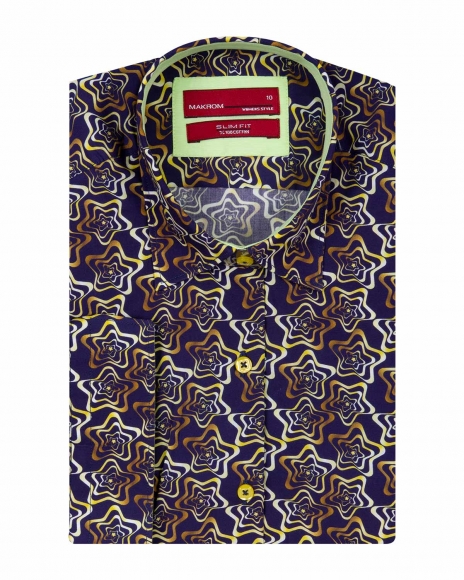 MAKROM - Luxury Printed Women 3/4 Sleeved Shirt LS 4126 (Thumbnail - )