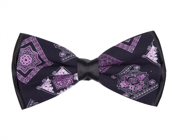 MAKROM - Luxury PY 01 Adjustable Black And Pattern Bowtie (1)