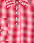 Luxury Red Check Pattern Printed Womens Shirt LL 3311 - Thumbnail