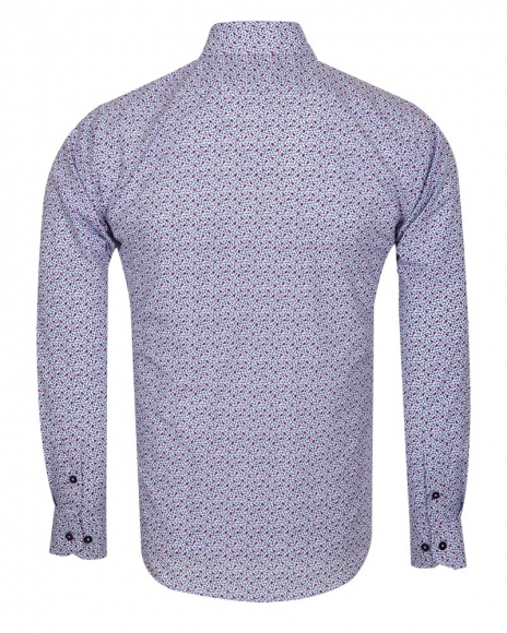 Luxury Red Flowers Printed Long Sleeved Mens Shirt SL 6686