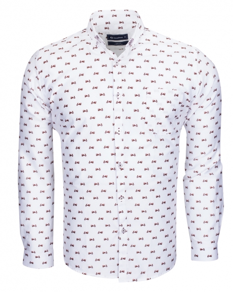 Luxury Retro Racecar Printed Oscar Banks Long Sleeved Mens Shirt SL 5928