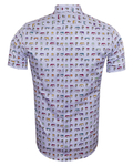 Luxury Short Sleeved Bus Printed Mens Shirt SS 6838 - Thumbnail