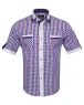 Luxury Short Sleeved Check Shirt With Chest Pocket SS 6042 - Thumbnail