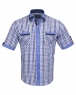 Luxury Short Sleeved Check Shirt With Chest Pocket SS 6042 - Thumbnail