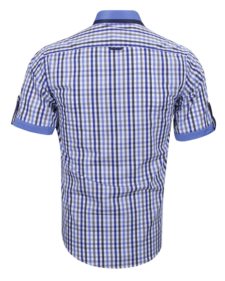 Luxury Short Sleeved Check Shirt With Chest Pocket SS 6042