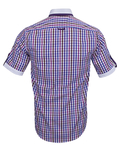 Luxury Short Sleeved Check Shirt With Chest Pocket SS 6042 - Thumbnail