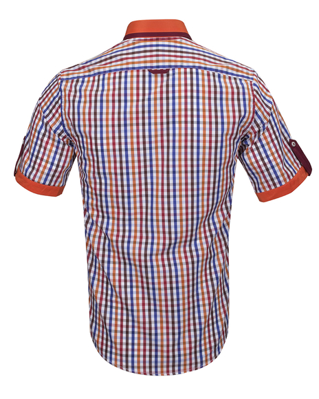 Luxury Short Sleeved Check Shirt With Chest Pocket SS 6042