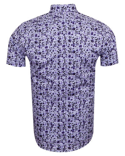 Luxury Short Sleeved Floral Printed Mens Shirt SS 6845